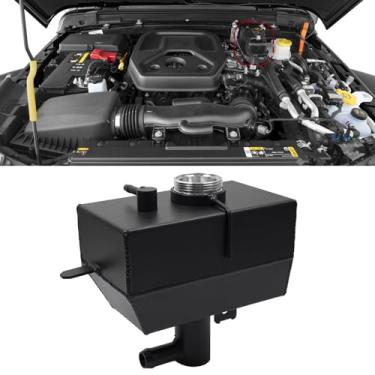 Imagem de Sistema de garrafa de expansão do reservatório do reservatório do motor dianteiro de liga de alumínio para Wrangler JL JLU 2020+ 2020+ modelo Gladiator JT 2.0 3.6L, garrafa de metal substitui garrafa