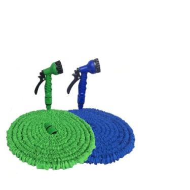 Imagem de Mangueira Jardim Expansível 15 Metros Resistente Jatos D Água Cor:Verde