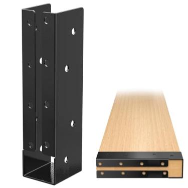 Imagem de FMhotu Suporte De Viga Oculto, Flange Oculto Para Áreas Externas Com Parafusos, Luz Montagem Revestimento Em Pó Aço Q235B Viga, Balanço, Corrimão, Cerca (4 Peças, 2X8)