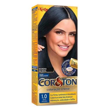 Imagem de Tintura Creme Cor & Ton - Cor: 1.0 Preto Azulado