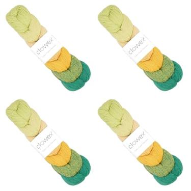 Imagem de Clowex 7 fios de macramê de algodão trançado gradiente colorido, 2,5 mm x 273 m x 4 bolas de fio de macramê artesanal variegado, cordão de artesanato arco-íris, corda de macramê multicolorido para