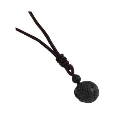 Imagem de Colar De Obsidiana Negra, Olho De Tigre E Ametista Com Cordão Trançado