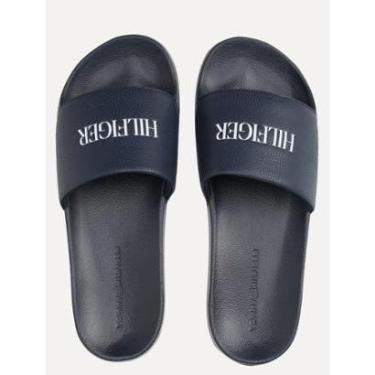 Imagem de Chinelo Tommy Hilfiger Print Tumble Pool Slide Azul Marinho-Masculino