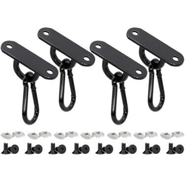 Imagem de NVAXQF 4 ganchos de perfil de alumínio, gancho de moldura faça você mesmo, incluindo parafusos e porcas de ranhura T, para slot T/V de 6 mm série 2020 extrusão de perfil de alumínio (estilo C-4 peças)