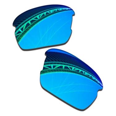 Imagem de LenzProse Lentes de reposição polarizadas de 1,5 mm para óculos de sol Oakley Flak XS OJ9005 59 mm, antiarranhões | Ajuste perfeito, Azul gelo polarizado - 1,5 mm, 59mm