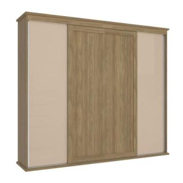 Imagem de Guarda-roupa Casal Kappesberg 4 Portas de Correr Marrom Bege