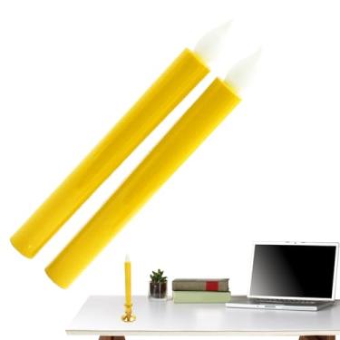 Imagem de Velas LED Cintilantes,2 Peças Decoração Para Festa De Aniversário - Vela De Decoração,Para Restaurante Sala De Estar Mesa De Jantar Pátio Quarto Casa De Banho Casamento Festas Reuniões