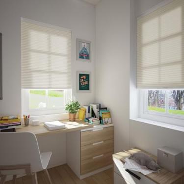 Imagem de Changshade Cortinas celulares com filtragem de luz sem fio para portas internas de janelas, persianas de colmeia com isolamento térmico, acordeão de 3,88 cm para casa, quarto, banheiro, berçário, 56