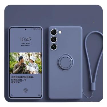 Imagem de Capa de telefone com anel de silicone para Samsung Galaxy S21 FE S24 Ultra S23 S22 Plus A53 A73 A14 A54 A34 A13 A32 A24 Capa magnética, cinza de grama, para Galaxy S23 FE