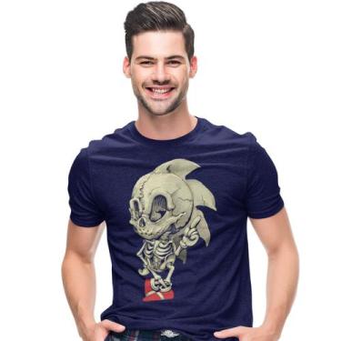 Imagem de Camiseta Sonic Esqueleto Sega Video Game Sega 100% Algodão, Azul, Mari
