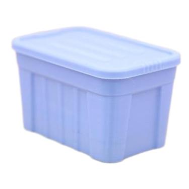 Imagem de Dynwave Organizador/Mini Recipiente de Armazenamento em Escala 1/12 com Tampa para Decoração de Jardim de Fadas, Estação Ferroviária e Maquete de, Azul