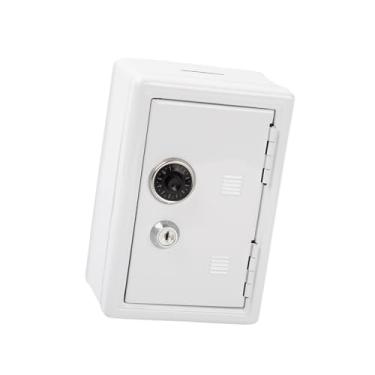 Imagem de oshhni Cofrinho de mesa pequeno, leve e fofo, em formato de porquinho, ideal para guardar dinheiro, cosméticos, maquiagem e bonecas, Branco