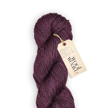 Imagem de Woolweave Fio de seda merino – Mistura luxuosa tingida à mão de 75% lã de merino e 25% seda – Peso DK, novelo de 100 g, 200 jardas – fio macio, brilhante e elegante para tricô e crochê