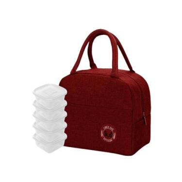 Imagem de Kit Bolsa Marmita Térmica com 5 Potes Herméticos Pequenos - Mormino, V