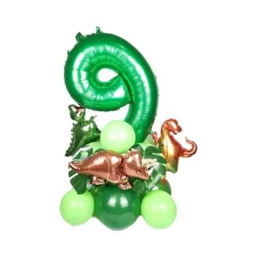 Imagem de Balões De Dinossauro Verde 21pcs Decorações Para Festa De Aniversário 