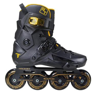 Imagem de Patins Traxart Revolt Turbo Black Gold  Inline Freestyle - 80mm ABEC-9 Cromo-Unissex