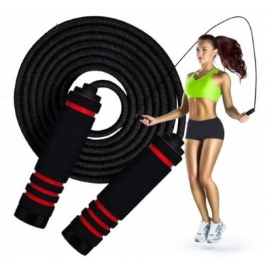 Imagem de Corda de Pular Jump Rope | Ajustável | Exercícios Funcionais, Cardio e Academia | Profissional e Giratória Cor Sortida