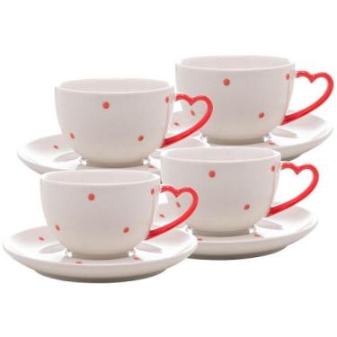 Imagem de Jogo de Xícaras de Chá de Porcelana 200ml Wolff Mesa 17874 4 Peças