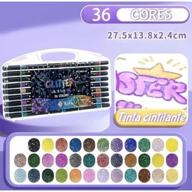 Imagem de Marcador Metálico Caneta de Glitter de Cabeça Dupla Marcador de Cabeça Dupla Brilhante Kit Canetinhas Coloridas - Unidades: 2,12,24,36,48,72,96 (36)