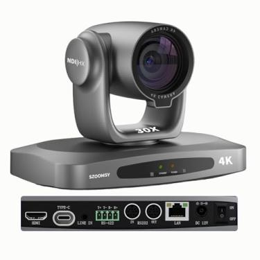 Imagem de Câmera PTZ 4K 30X Zoom Óptico AI Rastreamento Automático - Câmera de Conferência Profissional com HDMI/3G-SDI/USB/POE IP Streaming para Culto na Igreja, Educação, YouTube Live, Facebook Streaming e