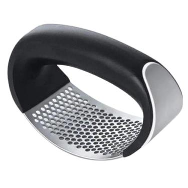 Imagem de Espremedor de alho em aço inox e abs design ergonômico para temperos cozinha uso diário resistente e fácil de limpar
