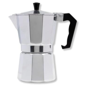 Imagem de Cafeteira Italiana Expresso de Aluminio com Alça para 6 Cafézinhos, Prata, 300 ml