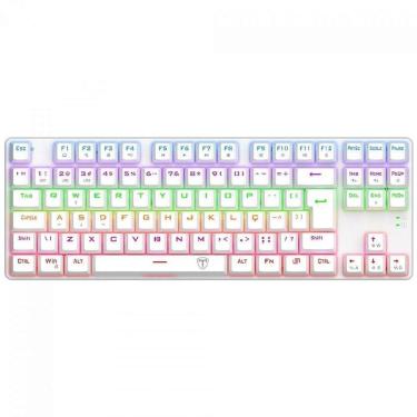 Imagem de Teclado Mecânico Gamer T-Dagger Bora, Rainbow, Switch Brown, TKL, ABNT2, Branco - Branco - Unissex-Unissex