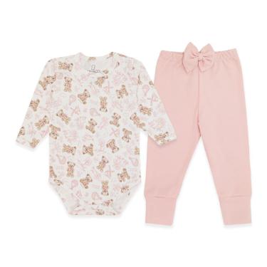 Imagem de Conjunto Bebê Menina Body/Mijão Ursinho Balão Rosa Mini & Co-Feminino