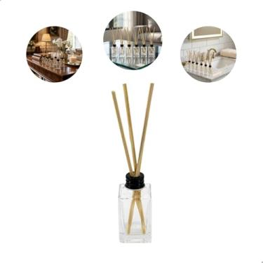 Imagem de Kit com 30 Frascos de Vidro 30ml para Perfume e Aromatizador – Frasco Perfume Viagem com Tampa Preta Perfurada e Varetas | Ideal para Lembrancinhas e Decoração