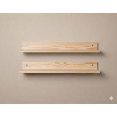 Imagem de Kit 2 Prateleiras Porta Esmalte em MDF Organização 50cm Branca/Preta/A