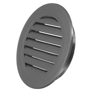 Imagem de PATIKIL Saída de ar redonda de 17,78 cm, capa de grade de alumínio Soffit Ventilação HVAC para teto parede telhado banheiro cozinha garagem duto galpão garagem, cinza escuro