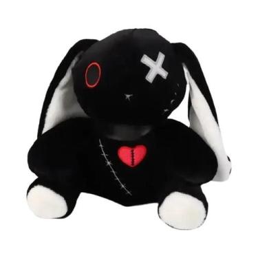 Imagem de Coelho Gótico De Pelúcia Preto E Branco, Animal De Estimação Maluco E 