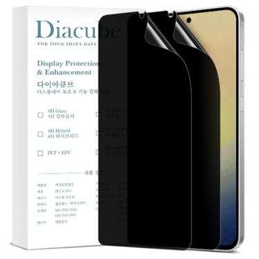 Imagem de DIACUBE [Pacote com 2] Para Samsung Galaxy S26, protetor de tela de privacidade [suporta sensor de impressão digital] Película PET revestida com vidro de dureza 6H, resistente a arranhões, fácil