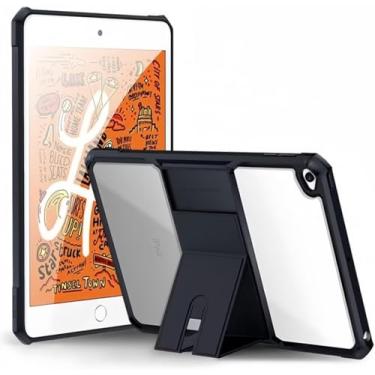 Imagem de Capa com suporte para iPad mini 5ª geração 2019 / iPad mini 4 (7,9 polegadas) capa transparente com suporte magnético à prova de choque fina leve transparente