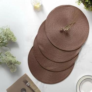 Imagem de Kit 6 Peças Jogo Americano Redondo Sousplat Cozinha Jantar Descanso de Prato Sousplat Cozinha(CHOCOLATE,6 PEÇAS)