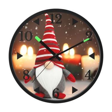 Imagem de STAYTOP Lindo boneco de neve de Natal relógio de parede LED para quarto com brilho noturno, relógios de parede silenciosos de 30 cm para decoração de sala de estar, controle de som, relógio de parede