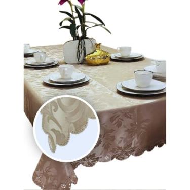 Imagem de Toalhas de mesa decorativas com estampado Jacquard - Disponíveis em modelos para 4/6/8/10/12/14 pessoas, adequadas tanto para uso doméstico como para eventos. (2,00 METROS (6 LUGARES),AVELA)