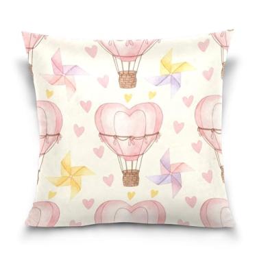 Imagem de Wassud Capas de almofada decorativa de cata-vento de balões de ar 40,6 x 40,6 cm para sofá, sofá, casa, casa de fazenda, decoração de quarto