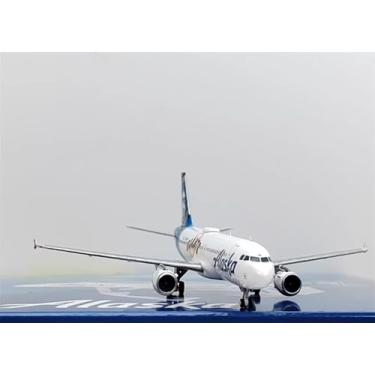 Imagem de Para PandaModel for Alaska Airlines for Airbus A320-214 N855VA 1:400 Aeronave Modelo Pré-Construído