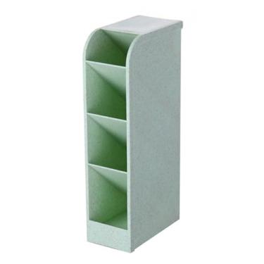 Imagem de Zerodis Caneta Inclinada, 4 Slots de Plástico para Inserção de Mesa, Porta-canetas, Organizador, Caixa de Armazenamento de Papelaria para Casa, Escola, Armazenamento, Borrachas Manuais, (GREEN)