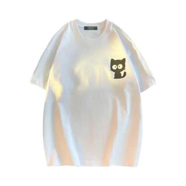 Imagem de Camiseta Casual Feminina De Verão Com Decote Redondo E Manga Curta, Es