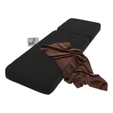 Imagem de Fênix Colchões Puff Colchonete Colchão Dobrável 4 em 1, Solteiro, Preto, Espuma de Memória D-28, 188x88x17cm, Tecido 100% Poliéster