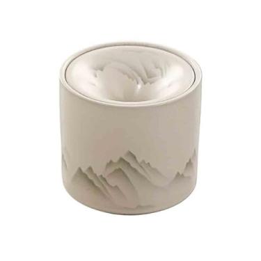 Imagem de Porta-cinzas Cinzeiro retrô alto em cerâmica formato de funil, com tampa, para sala estar ou escritório