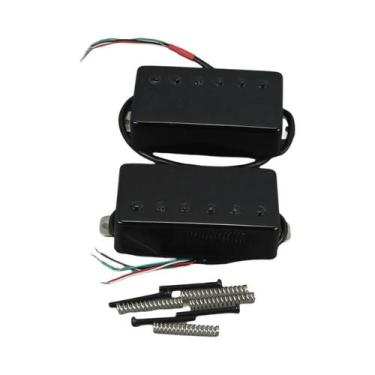 Imagem de Fleor cerâmica ímã lp guitarra humbucker captador 4 fios capa de metal