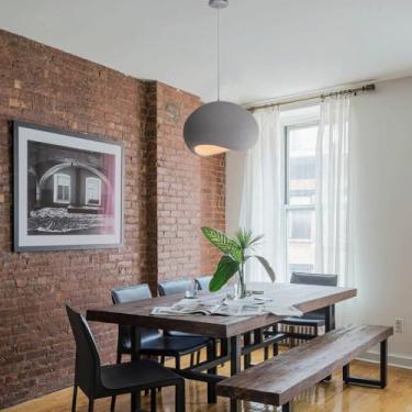 Imagem de Lustres modernos de bom gosto para sala de jantar, luminária pendente criativa em resina, soquete E27, altura ajustável, para sala de estar, cozinha, quarto, hall de entrada (cinza, 50).