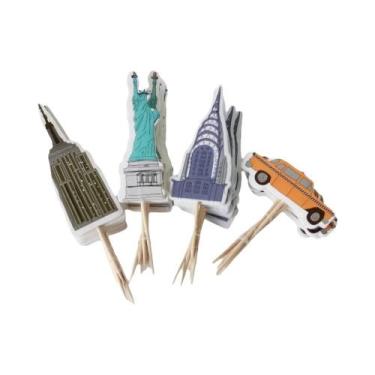 Imagem de Topper De Cupcake Da Estátua Da Liberdade De Nova York, Táxi Amarelo, 