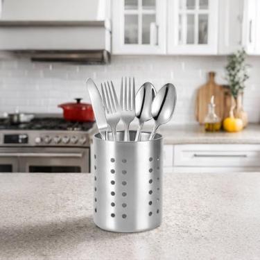 Imagem de Suporte de talheres de aço inoxidável 410, escorredor de talheres organizador para utensílios de cozinha em casa, cozinha, bancada, uso diário, 10 cm