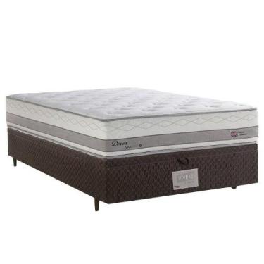 Imagem de Cama Box Baú Casal Molas Maxspring Herval Dover 33x138x188 cm, Marrom
