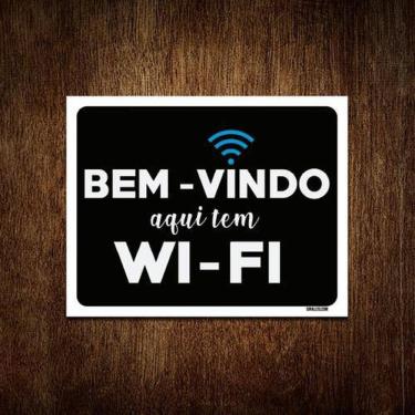 Imagem de Placa Decorativa - Bem Vindo Aqui Tem Wi-Fi 36X46