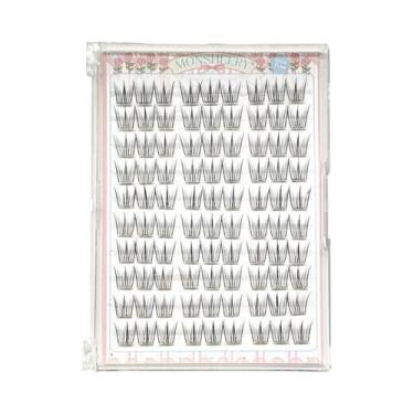 Imagem de Cílios Postiços Segmentados Estilo Raposa Natural Com 10 Fileiras Para